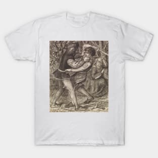 A Fight for a Woman - Compositional Study by Dante Gabriel Rossetti T-Shirt